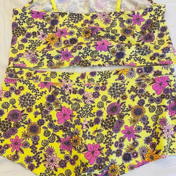 Savage Fenty Women’s Pajama Intimates Set Yellow Floral Set Size XL - Picture 7 of 7